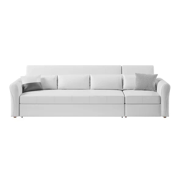 Modern 3-Seater Leather Sectional Sofa Bed with Hidden Storage & USB Charging — Multi-Function Convertible Couch for Stylish Living Rooms